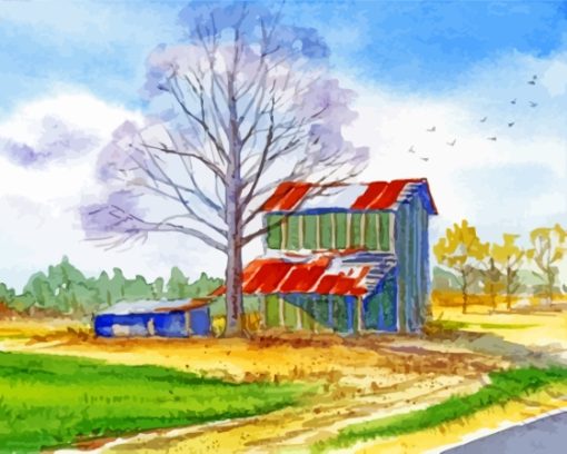 Farm tobacco Barn Art Diamond Painting