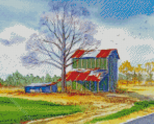 Farm tobacco Barn Art Diamond Painting