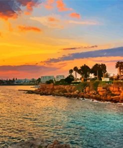 Fig Tree Bay Beach At Sunset Diamond Painting