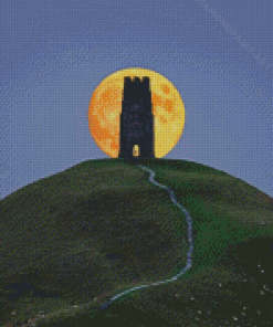 Glastonbury Tor Silhoutte Diamond Painting