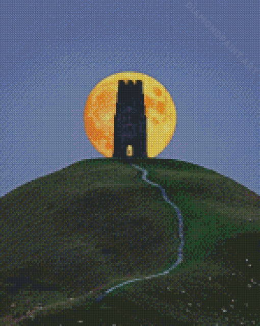 Glastonbury Tor Silhoutte Diamond Painting