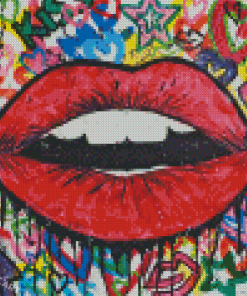 Graffiti Lips Diamond Painting