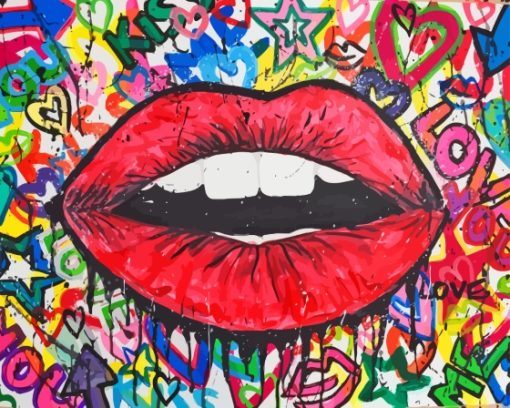 Graffiti Lips Diamond Painting