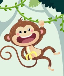 Happy Monkey Swinging Diamond Painting