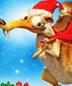 Ice Age Scrat Santa Diamond Painting