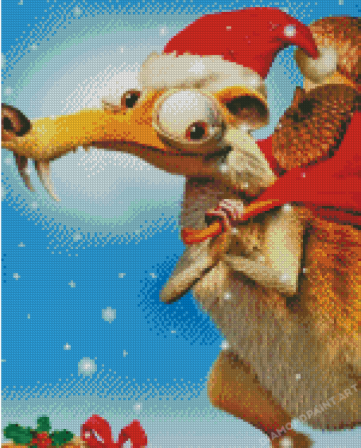 Ice Age Scrat Santa Diamond Painting