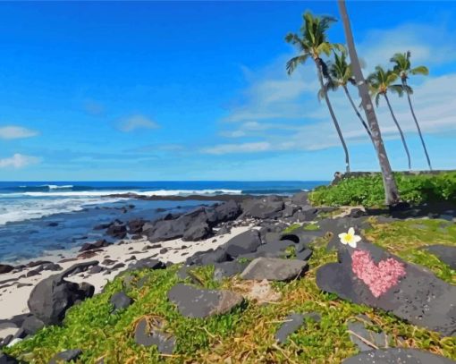 Kailua Kona Beach Rocks Diamond Painting