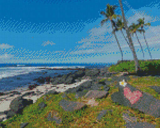 Kailua Kona Beach Rocks Diamond Painting