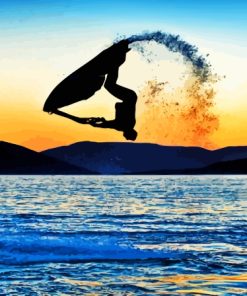 Man Jumping With Jet Ski Diamond Painting