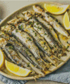 Moroccan Baked Sardines Fish Diamond Painting