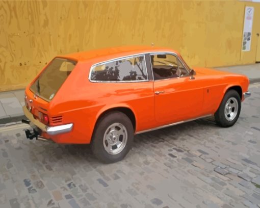 Orange Reliant Scimitar Car Diamond Painting