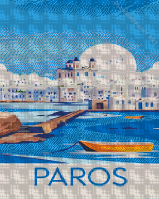 Paros Illustrated Poster Diamond Painting