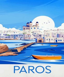 Paros Illustrated Poster Diamond Painting