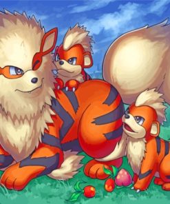 Pokemon Arcanine Family Diamond Painting