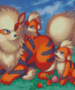 Pokemon Arcanine Family Diamond Painting