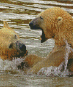 Polar Bears In Water Diamond Painting