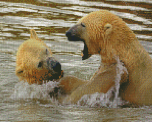 Polar Bears In Water Diamond Painting