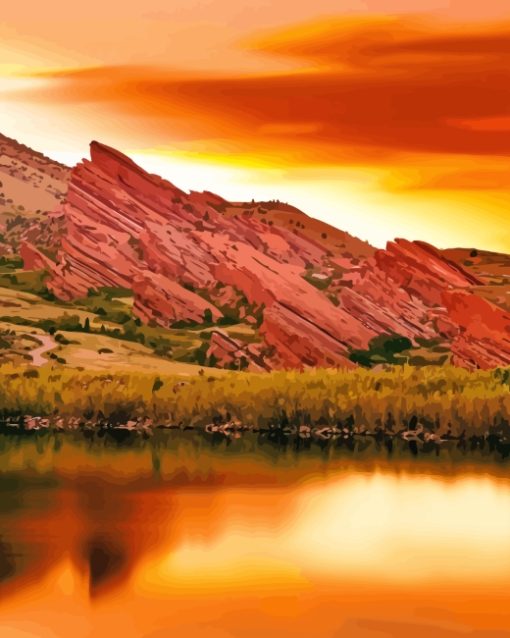 Red Rocks Amphitheatre At Sunset Diamond Painting