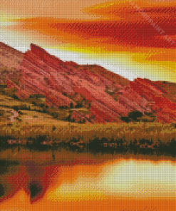 Red Rocks Amphitheatre At Sunset Diamond Painting