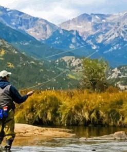 Rocky Mountain Fishing Diamond Painting