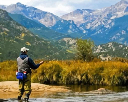 Rocky Mountain Fishing Diamond Painting