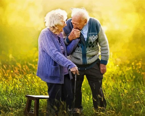 Romantic Old Couple Diamond Painting