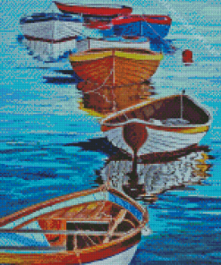 Rustic Boats On Lake Diamond Painting