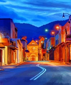 Santa Fe Streets At Night Diamond Painting