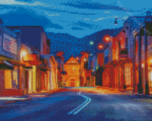 Santa Fe Streets At Night Diamond Painting