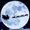 Santa Claus Moon Silhouette Diamond Painting