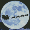 Santa Claus Moon Silhouette Diamond Painting