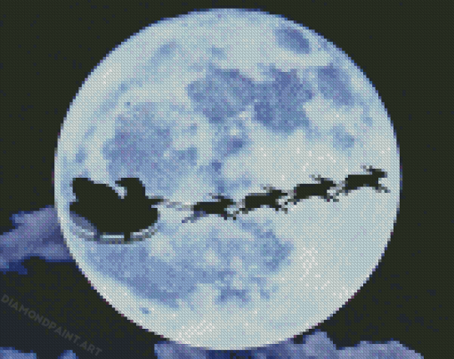 Santa Claus Moon Silhouette Diamond Painting