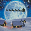 Santa Claus Sleigh Silhouette Diamond Painting