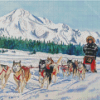 Sled Dogs With Man Art Diamond Painting