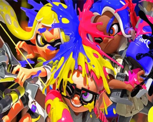 Splatoon 3 Shooter Video Game Diamond Painting