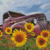 Sunflower In Truck Diamond Painting