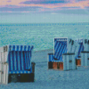 Sylt Beach Chairs At Sunset Diamond Painting