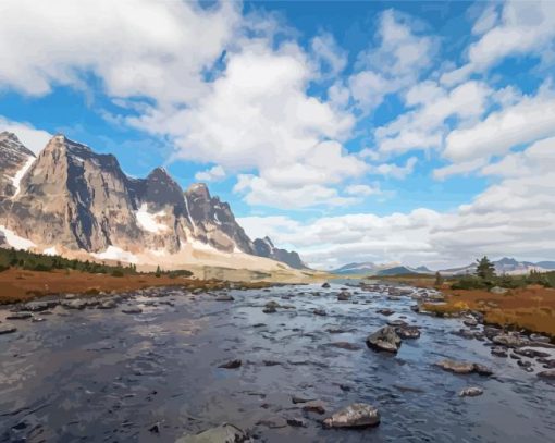 Tonquin Valley Ramparts Lake Diamond Painting