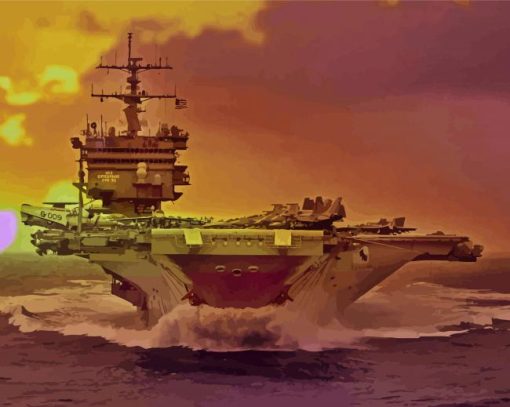 Uss Enterprise Witth Sunset Diamond Painting