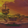 Uss Enterprise Witth Sunset Diamond Painting