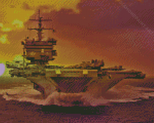 Uss Enterprise Witth Sunset Diamond Painting