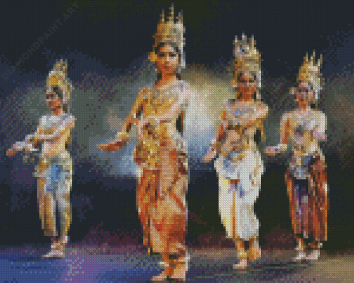 Wat Cambodia Dancer Diamond Painting