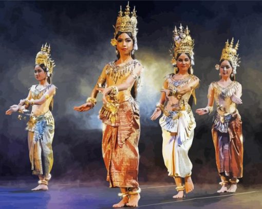 Wat Cambodia Dancer Diamond Painting