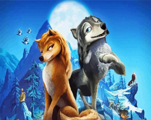 Young Cartoon Wolves Diamond Painting