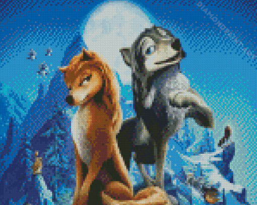 Young Cartoon Wolves Diamond Painting