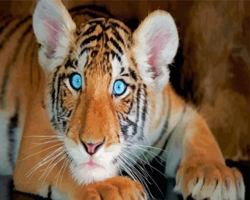 Baby Blue Eyes Tiger Diamond Painting