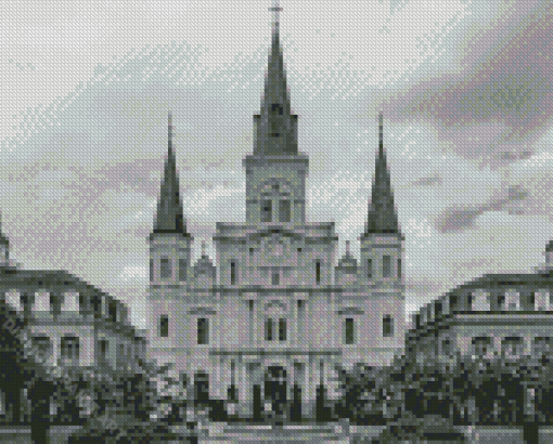 Black And White St Louis Cathedral Diamond Painting