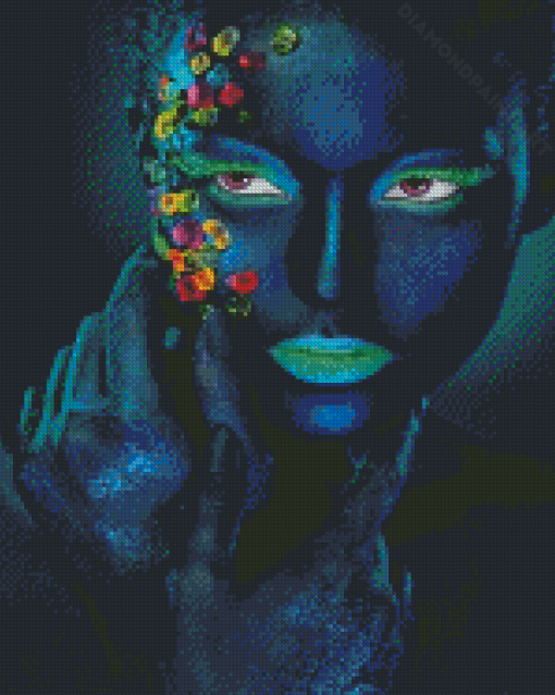 Black Lady With Colors Diamond Painting