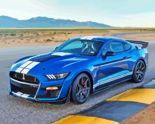 Blue Mustang Shelby Gt500 Diamond Painting