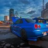 Blue Nissan Gtr R34 Diamond Painting